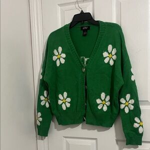 Green Floral Women's Cardigan by Wild Fable